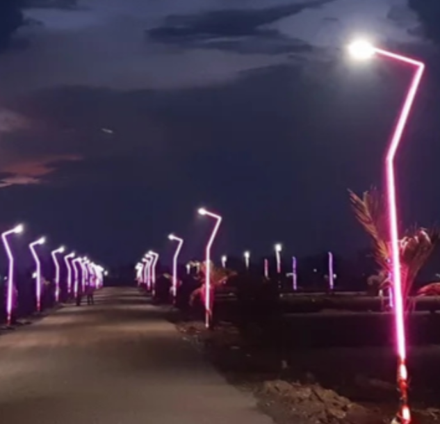 Decorative light poles for public spaces